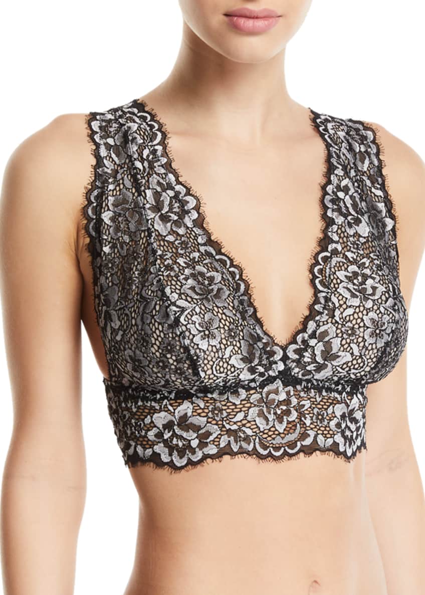 Cosabella Women's PRET Curvy Long Bralette Plunge Bra - Floral Lace, For Small Band/Large Bust, Made In Italy - View #9