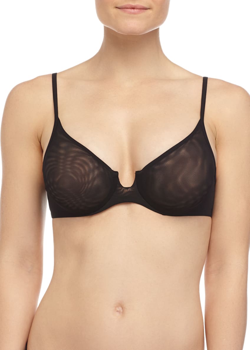 【Lina la mer. Front hole bra tops La Perla Sexy Town Sheer Underwire Bra & Mesh Thong