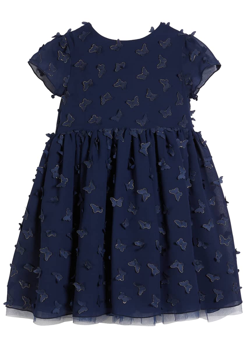 Charabia 3D Butterfly Short-Sleeve Dress, Size 2-8 Image 2 of 2