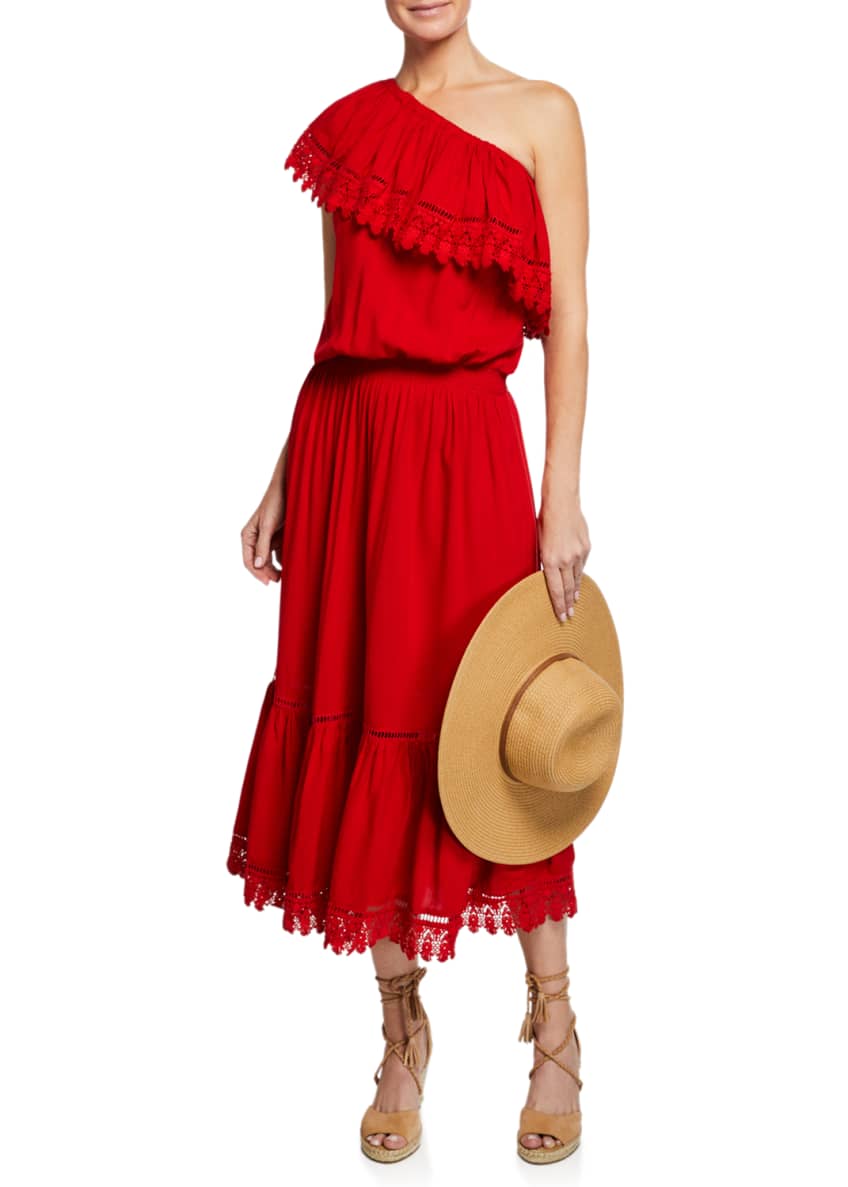 Melissa Odabash Jo One Shoulder Lace Coverup Sun Dress and