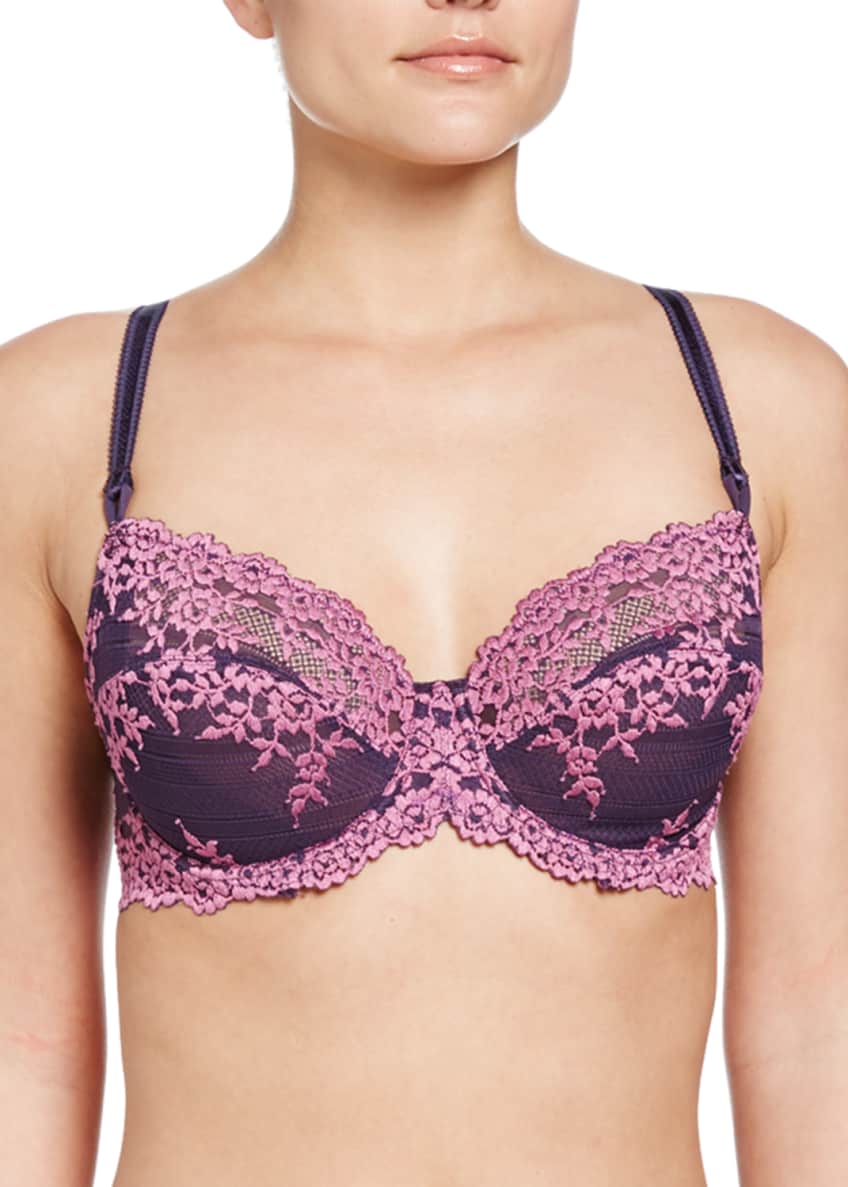 Wacoal Embrace Lace Underwire Bra & Bikini Briefs, Purple/Mulberry