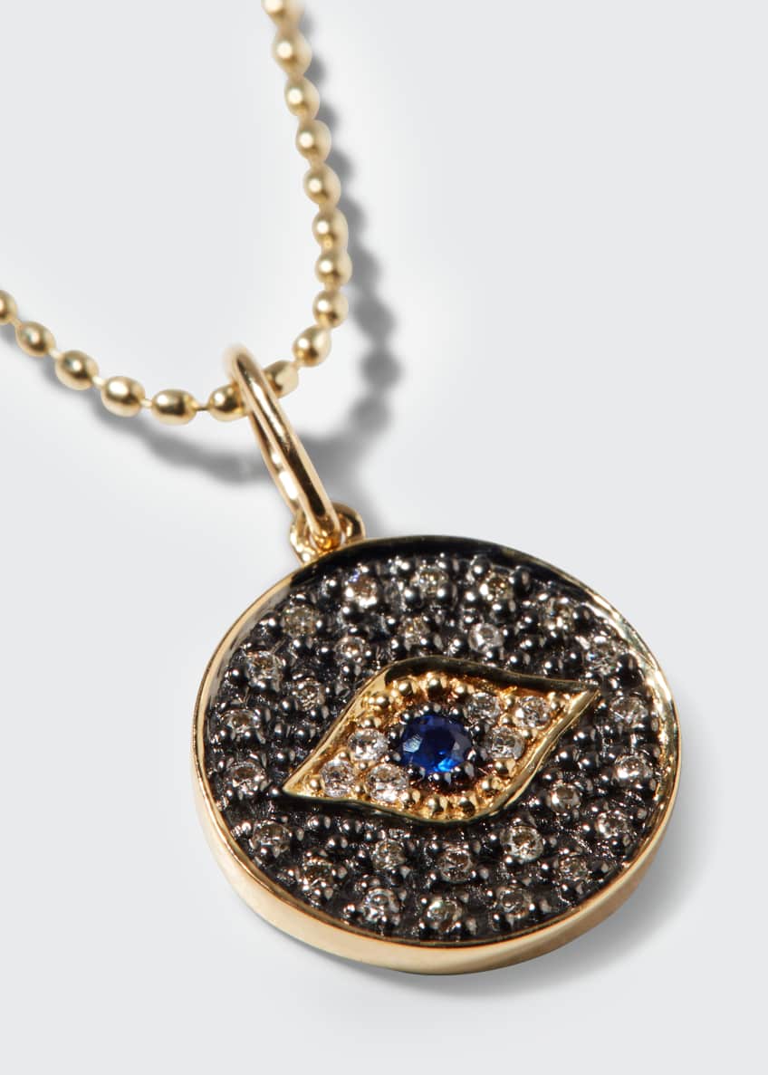 Evil eye medallion necklace clearance