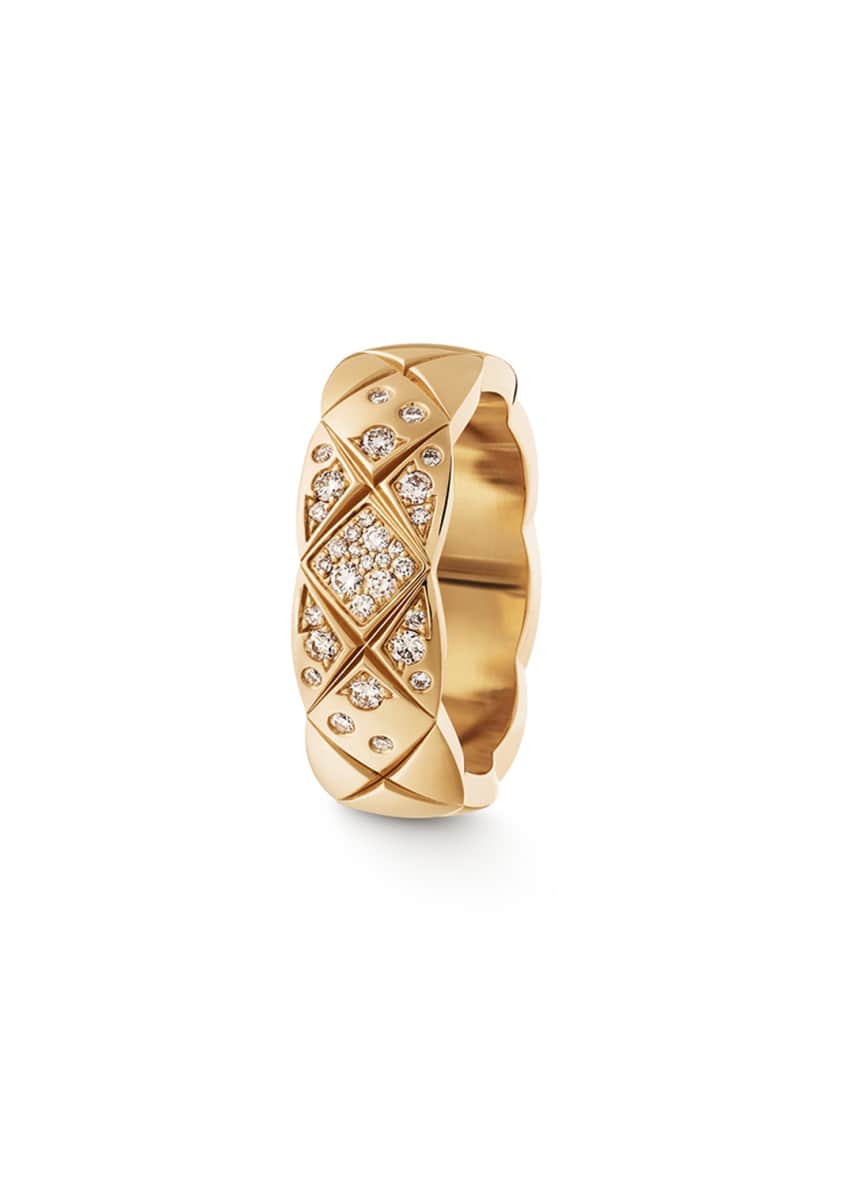 Chanel Coco Crush Ring In 18k Beige Gold And Diamonds Small Version Bergdorf Goodman
