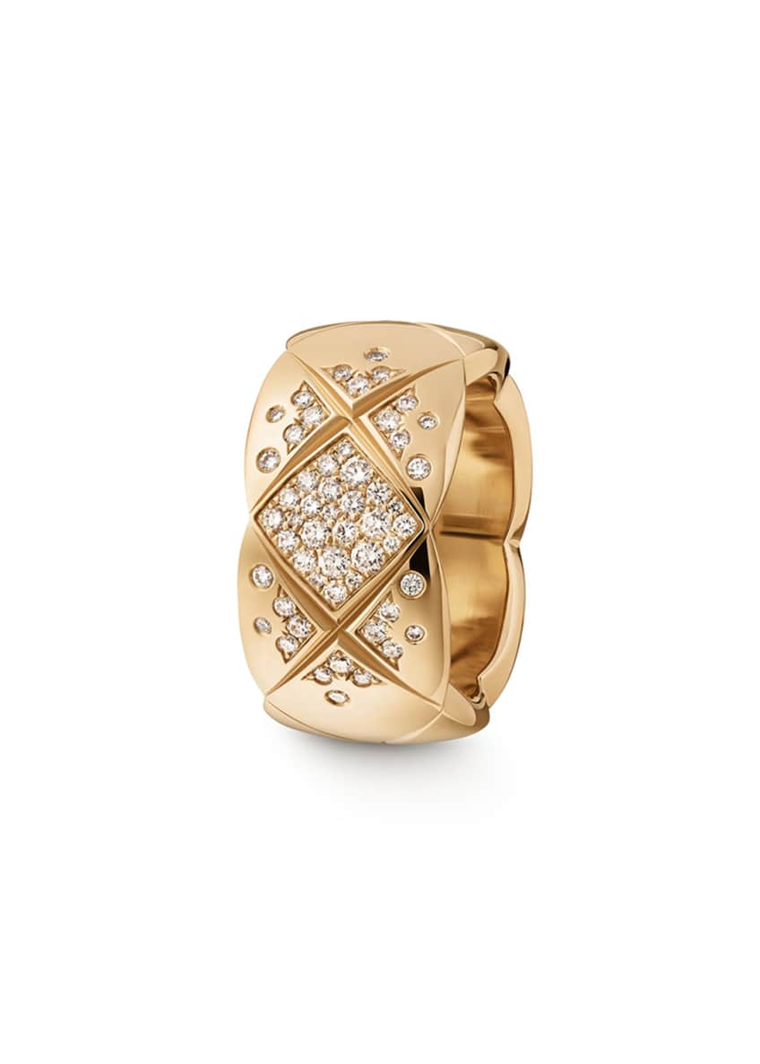 Chanel Coco Crush Ring In 18k Beige Gold And Diamonds Medium Version Bergdorf Goodman