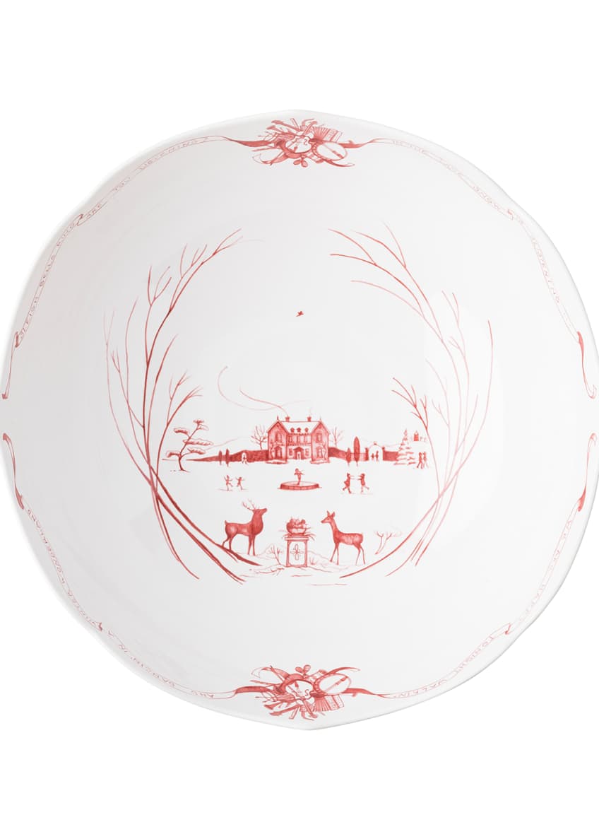 Juliska Country Estate Winter Frolic Ruby Centerpiece Bowl