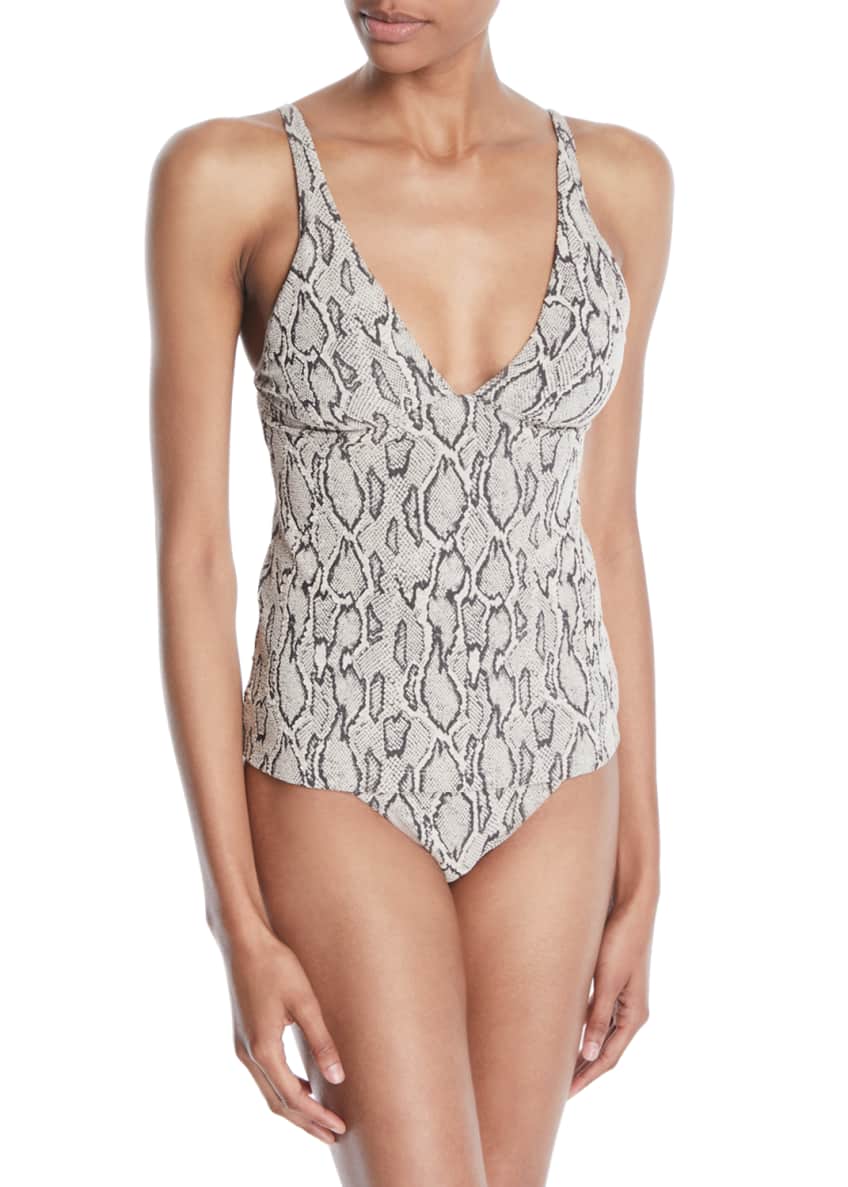 Seafolly Wild Side Snake-Print Tankini Swim Top and Matching Items