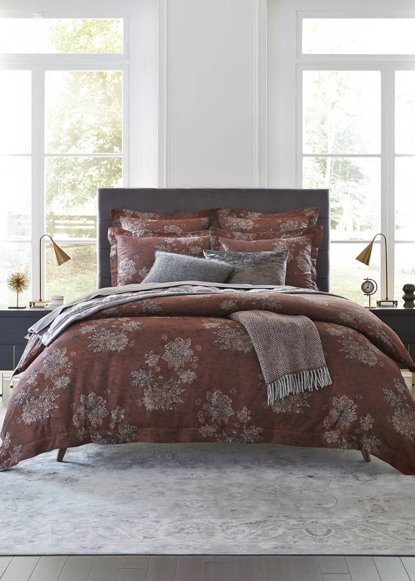 Sferra Stamped Floral King Duvet Cover Bergdorf Goodman