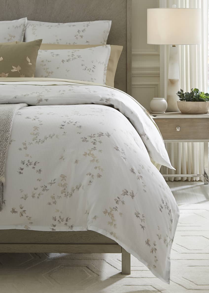 Sferra Floral Herringbone Full Queen Duvet Cover Bergdorf Goodman