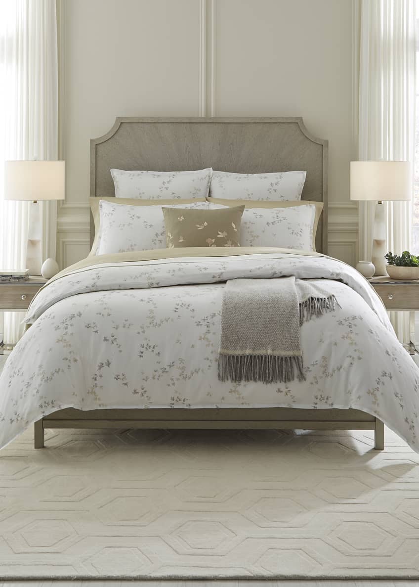 Sferra Floral Herringbone King Duvet Cover Bergdorf Goodman