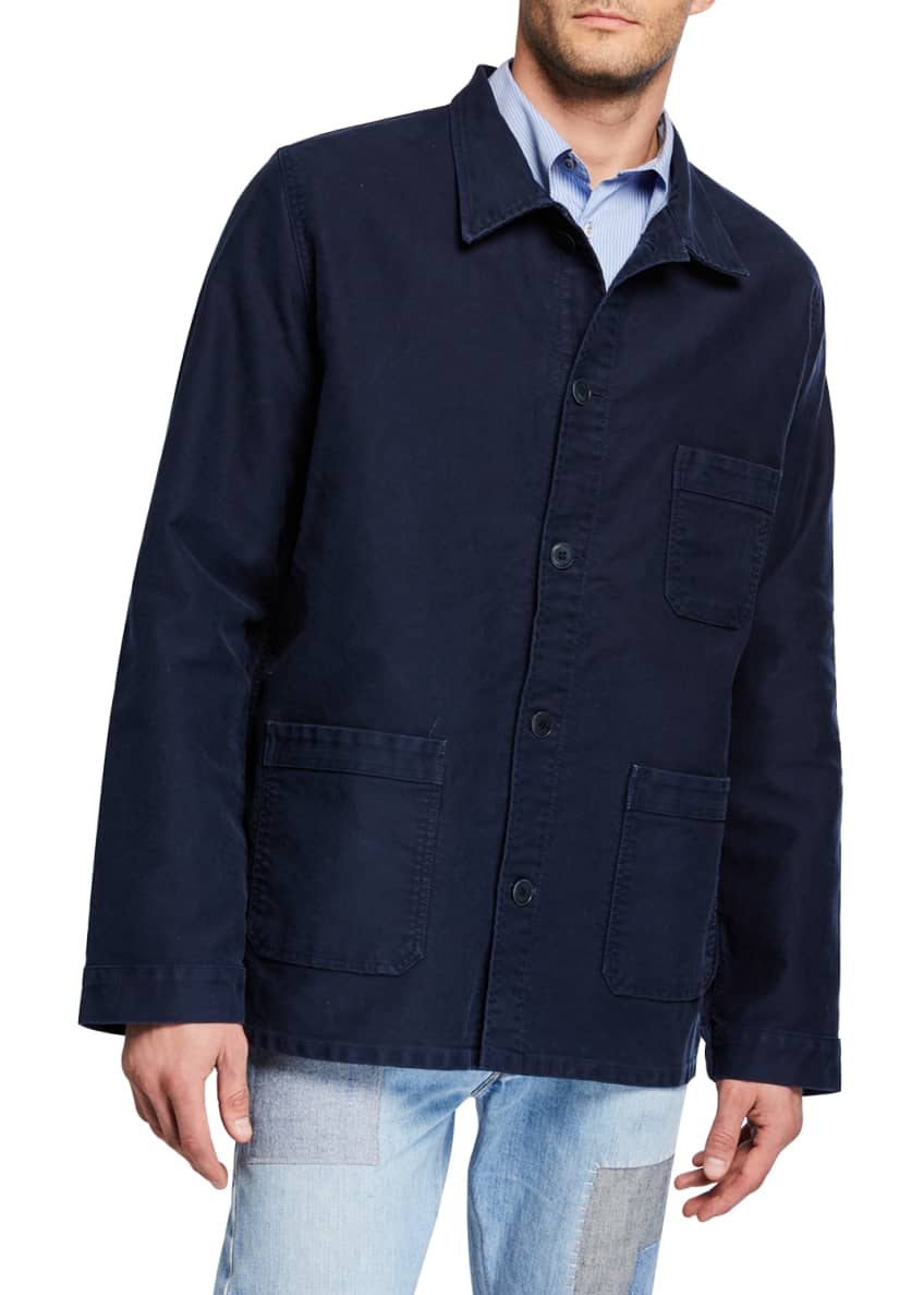 Le Mont St Michel Men S Stone Washed French Worker Jacket And