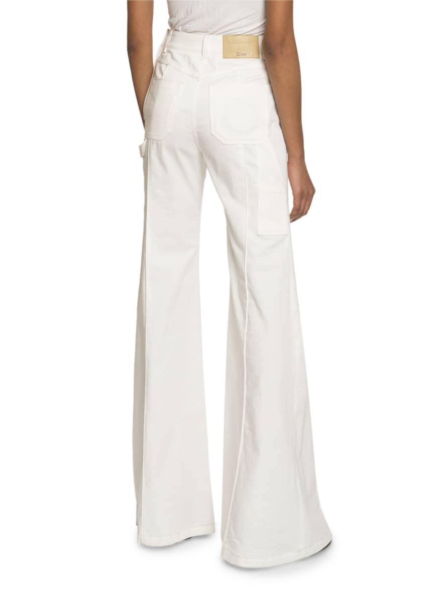 Chloe High-Waist Patch-Pocket Flare Jeans Image 2 of 4