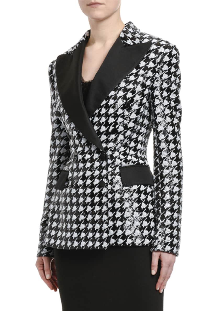 Dolce & Gabbana Houndstooth Sequined Double-Breasted Jacket and ...