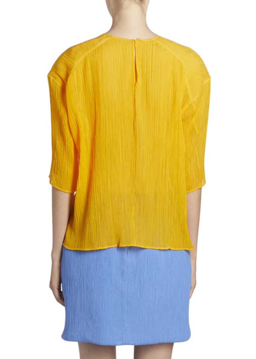 Nina Ricci Cotton-Silk Gauze Dropped-Shoulder Top Image 2 of 5