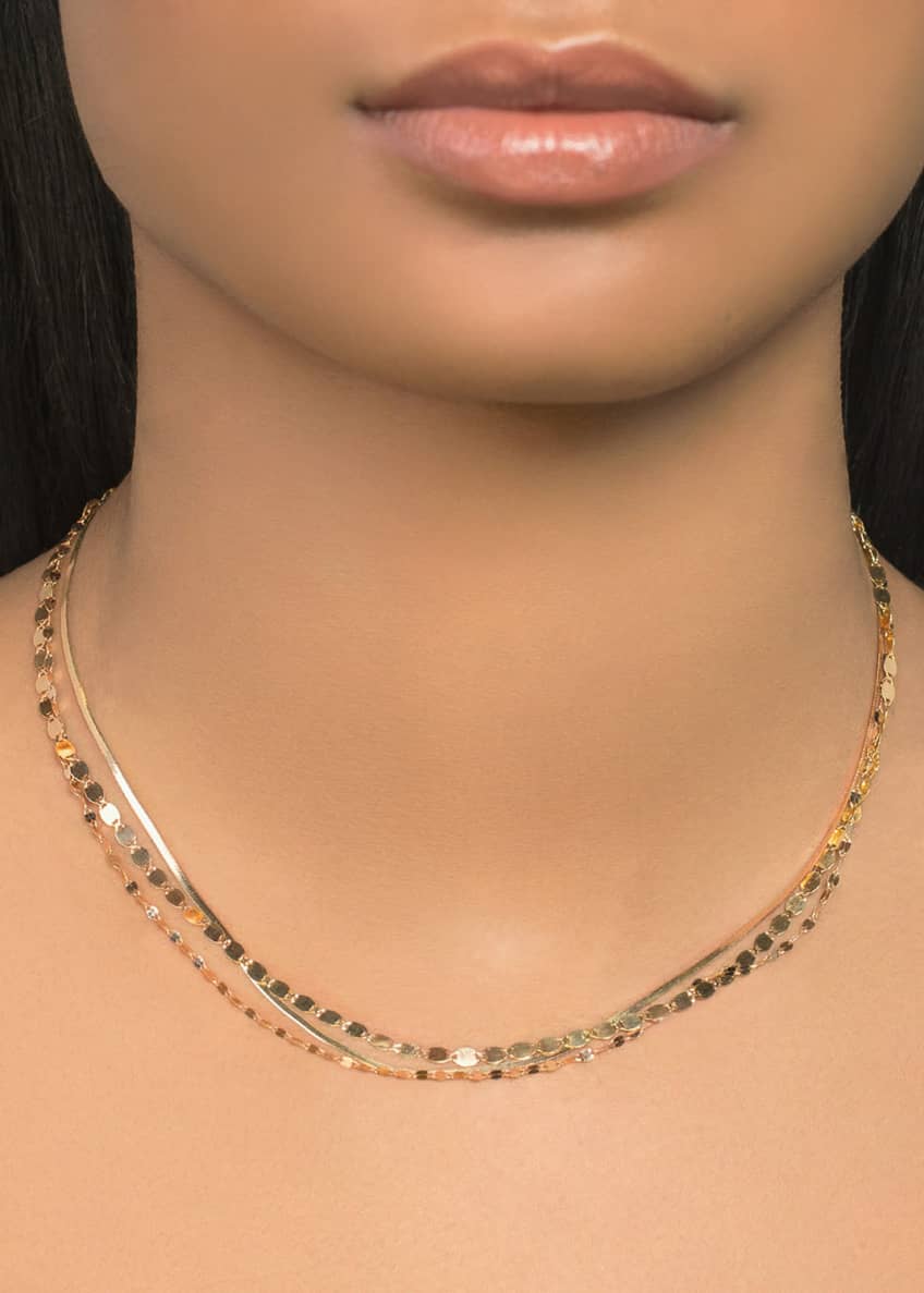 Lana 14k TripleStrand MultiChain Necklace Bergdorf Goodman