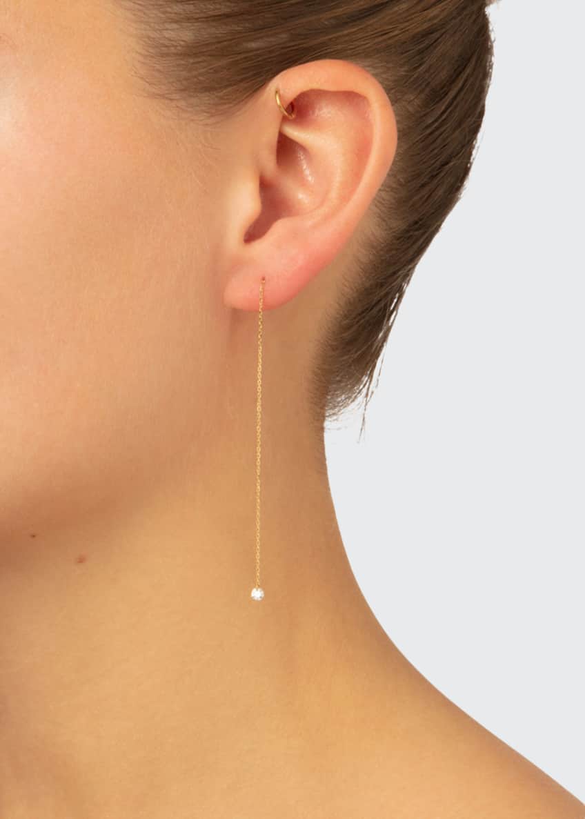 Gold ear threader earrings clearance