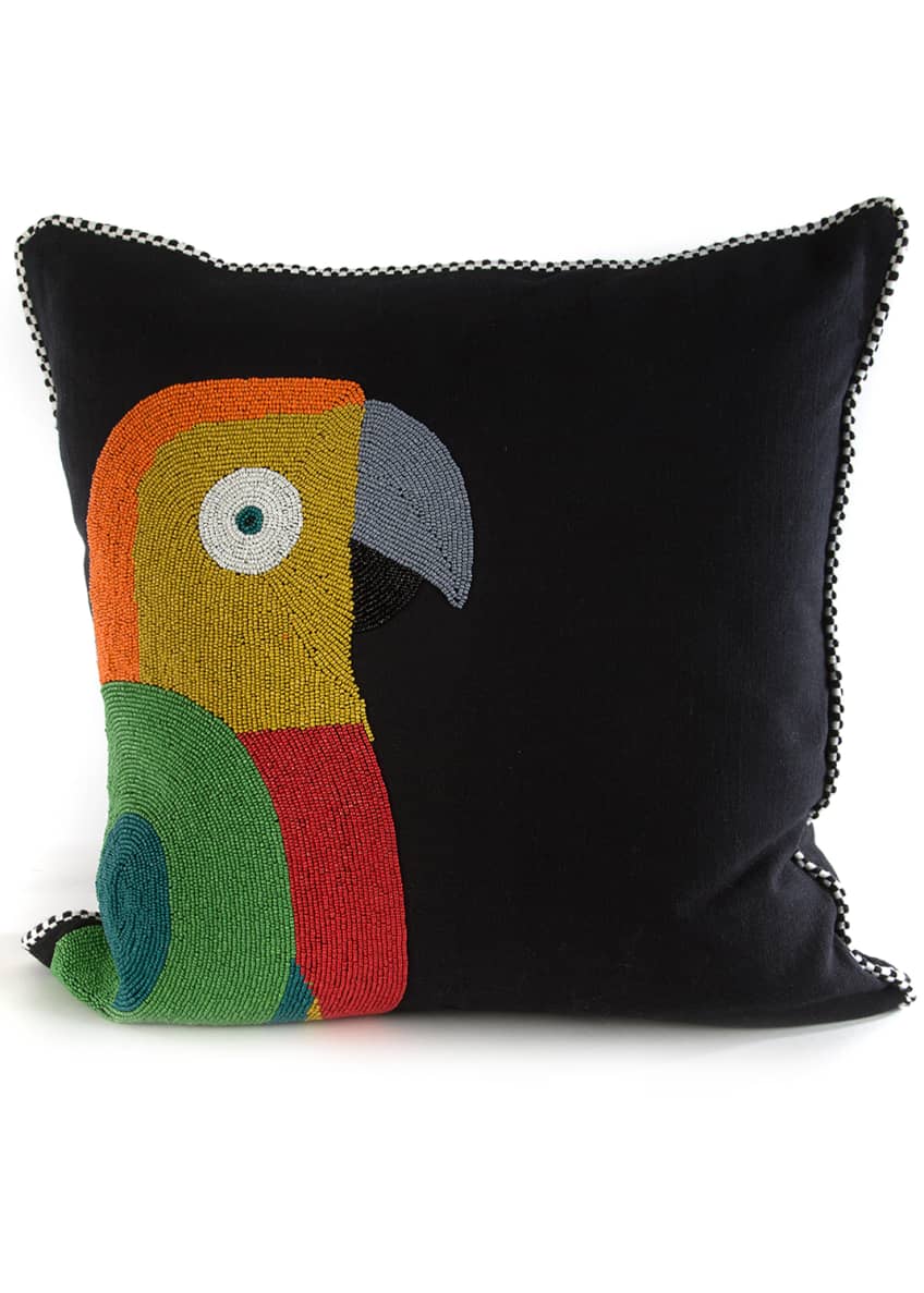 Mackenzie Childs Beaded Parrot Pillow Bergdorf Goodman