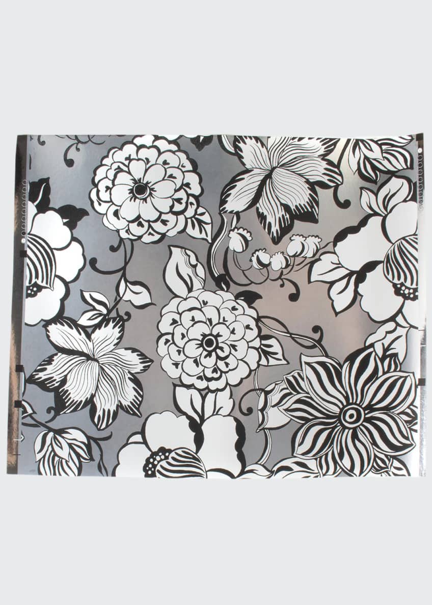 MacKenzie-Childs Avant-Garden Silver Large Wallpaper - Bergdorf Goodman