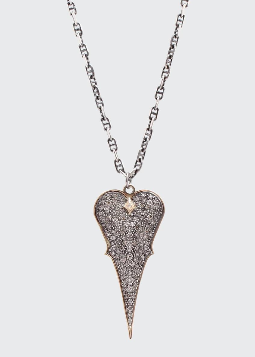 LANA 14k Large Heart Pendant Necklace w/ White Diamond
