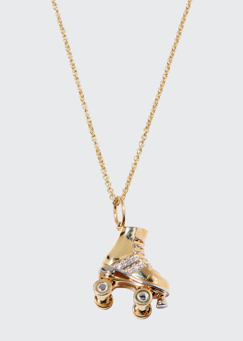 Sydney Evan 14k Diamond Roller Skate Necklace Bergdorf Goodman