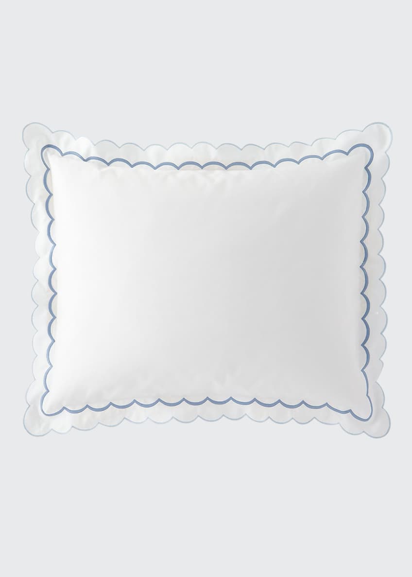 Matouk India King Sham In White/green