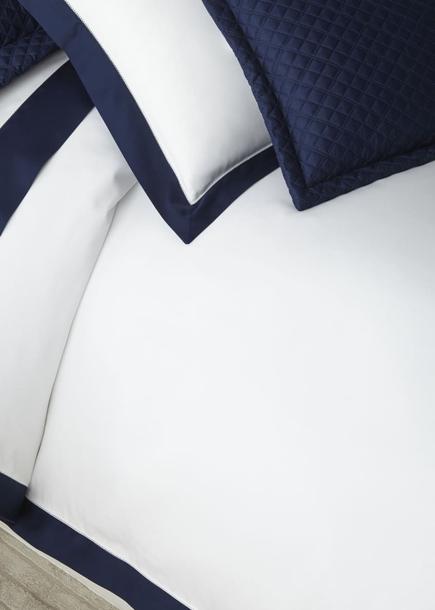 Polo Ralph Lauren Organic Sateen Border King Duvet In Navy