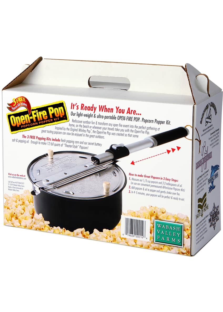 Wabash Valley Farms OpenFire Pop Popcorn Popper Camping Starter Set
