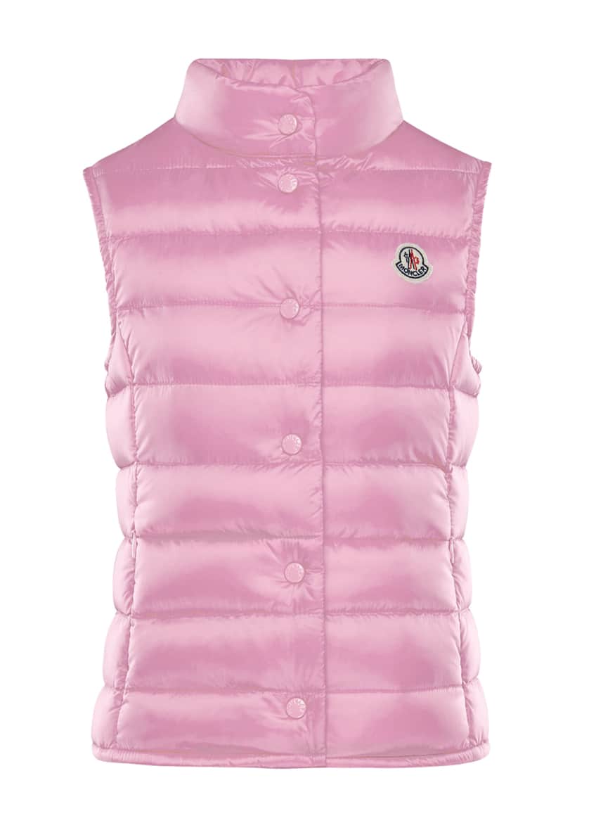 Moncler Liane Down Lightweight Down Puffer Vest, Pink, Size 4-6 and ...