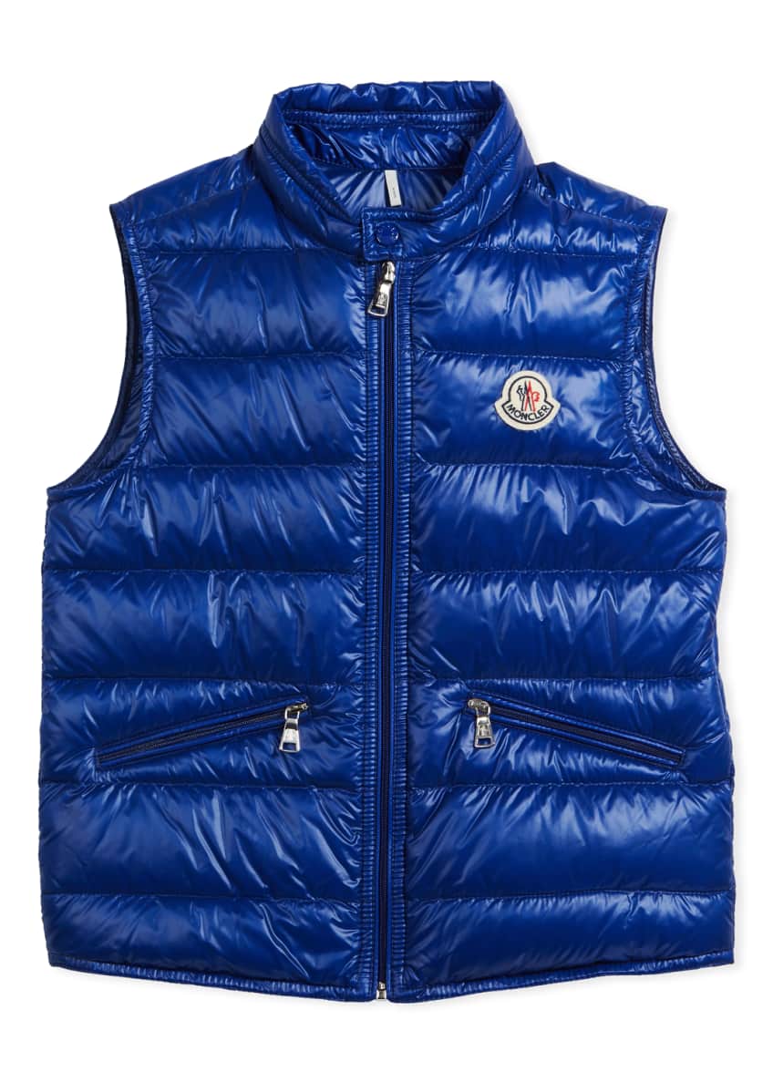 Moncler Gui Down Puffer Vest, Blue, Size 46 and Matching Items