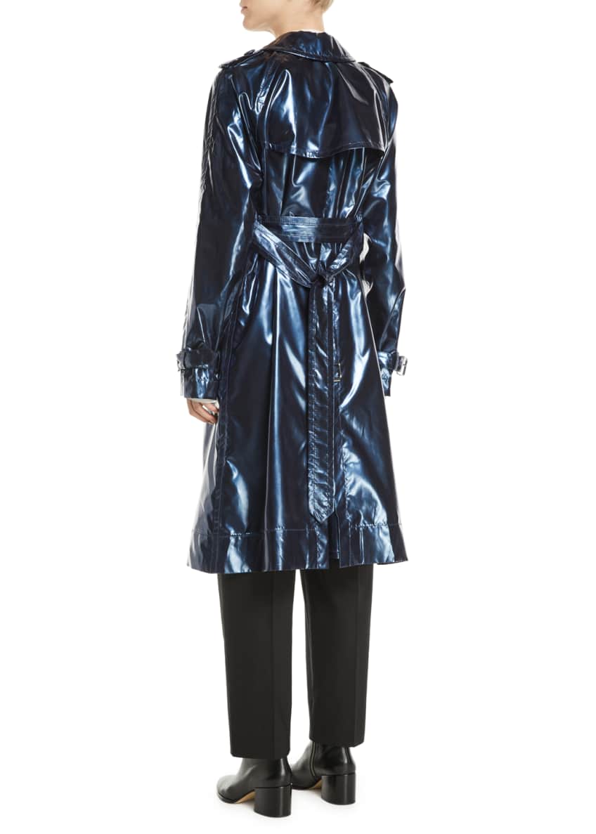 Marc Jacobs Double-Breasted Belted Shiny Trench Coat and Matching Items ...