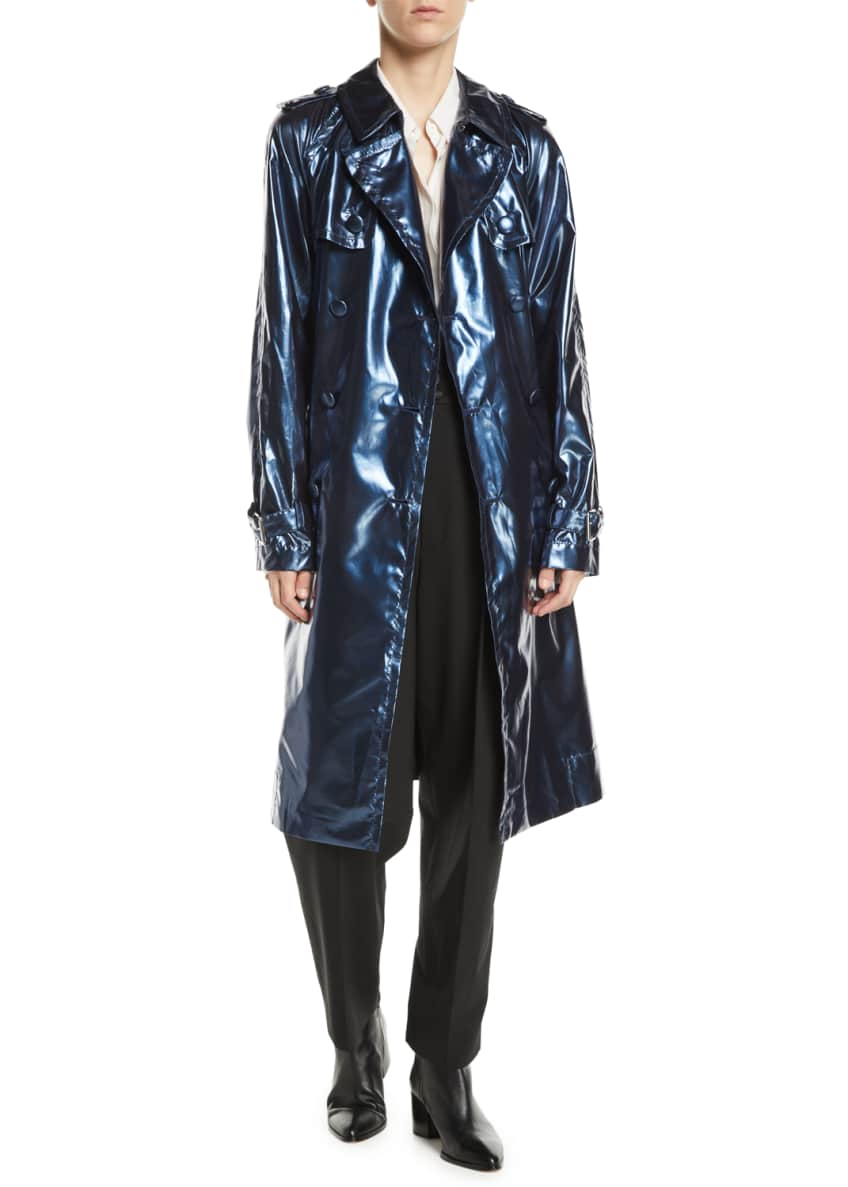 Marc Jacobs DoubleBreasted Belted Shiny Trench Coat and Matching Items