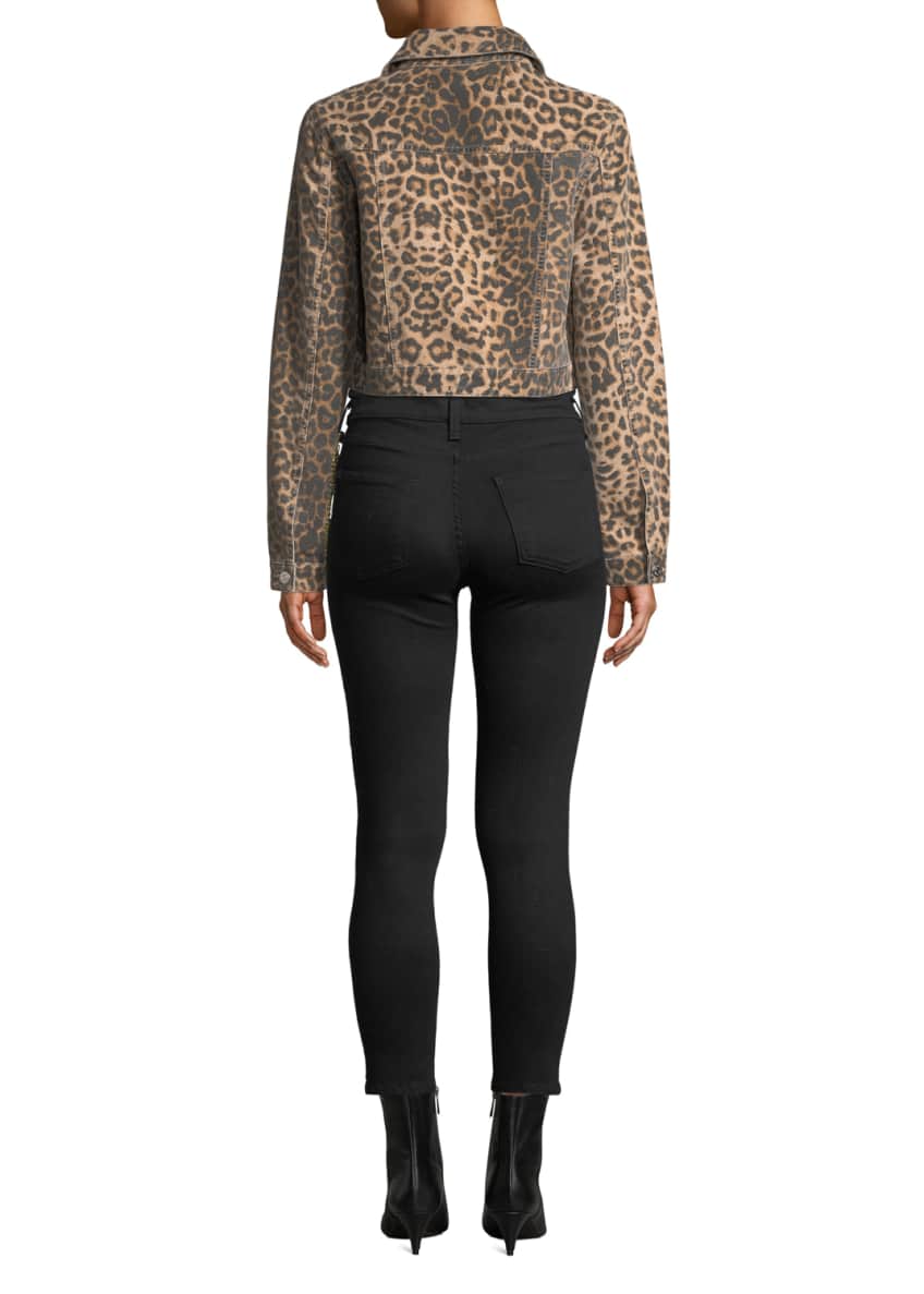 Veronica Beard Cara Leopard-Print Cropped Jean Jacket and Matching ...