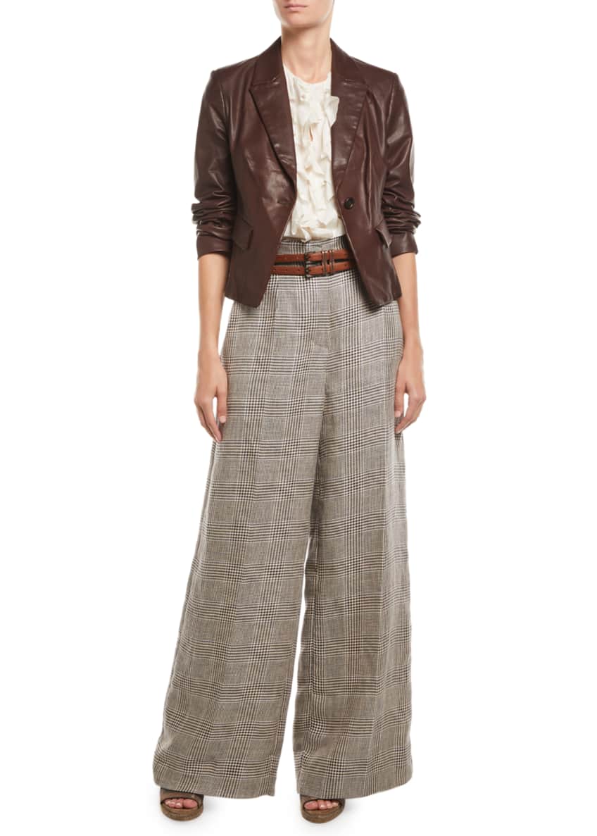Country Leather One-Button Blazer Jacket and Matching Items Image 1 of 2