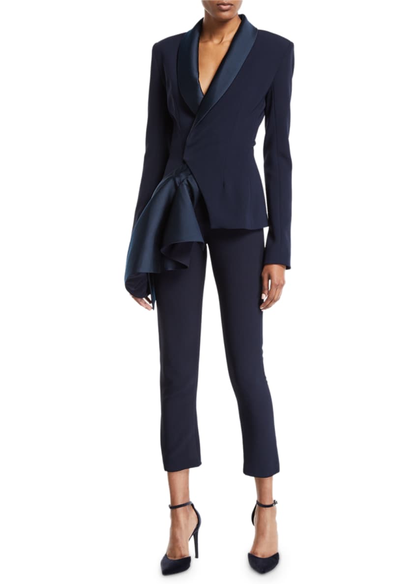 Brandon Maxwell Ruffle-Side Open Front Blazer and Matching Items ...