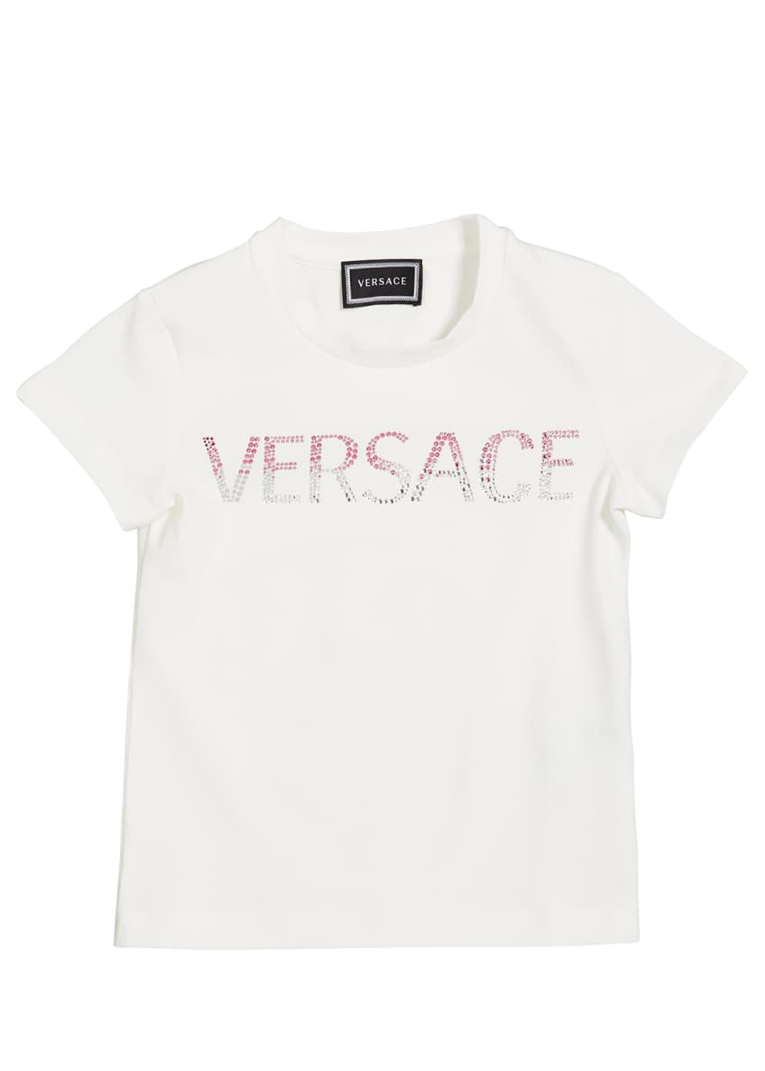 Versace Girl's Ombre Logo Short-Sleeve Tee, Size 4-6 Image 2 of 2