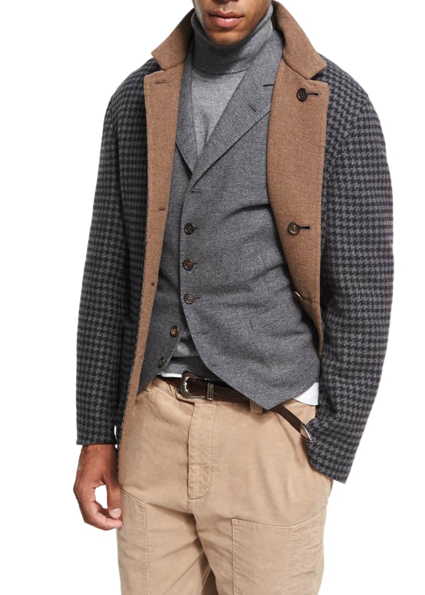 Brunello Cucinelli Wool-Cashmere-Silk Knit Overshirt and