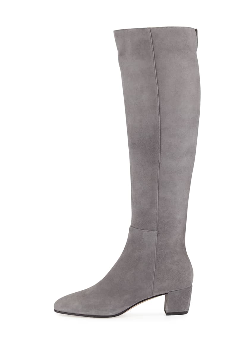 Gianvito Rossi Suede Block-Heel 45mm Knee Boot Image 2 of 4