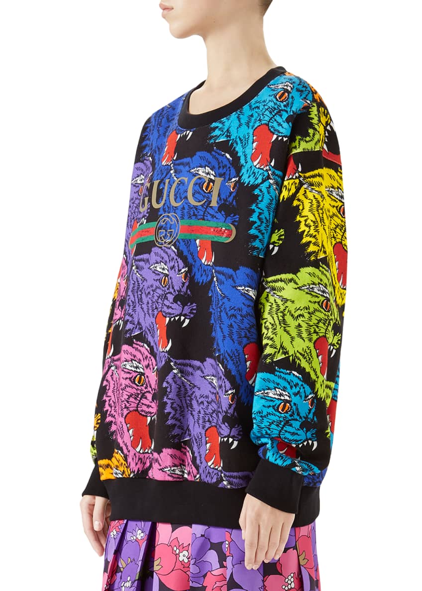 hektar Vil have Bekendtgørelse Gucci Multicolor Angry Panther Heavy Felted Cotton Oversized Sweatshirt and  Matching Items & Matching Items - Bergdorf Goodman