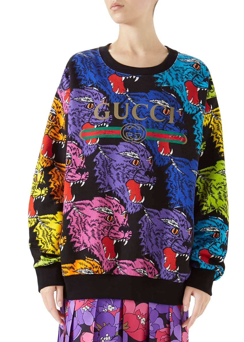 hektar Vil have Bekendtgørelse Gucci Multicolor Angry Panther Heavy Felted Cotton Oversized Sweatshirt and  Matching Items & Matching Items - Bergdorf Goodman
