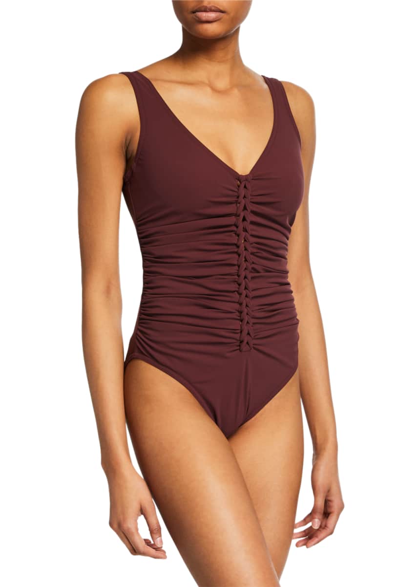 karla colletto leopard one piece