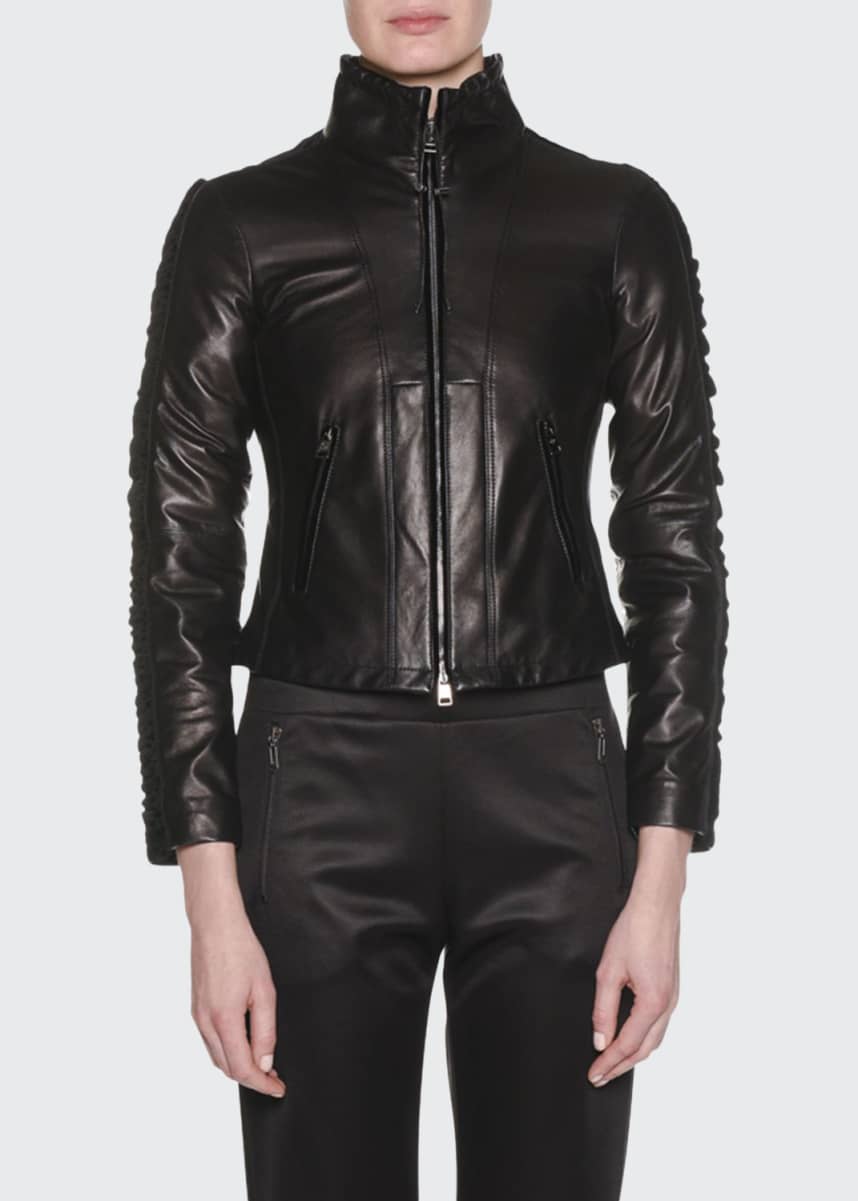 giorgio armani women's leather jacket