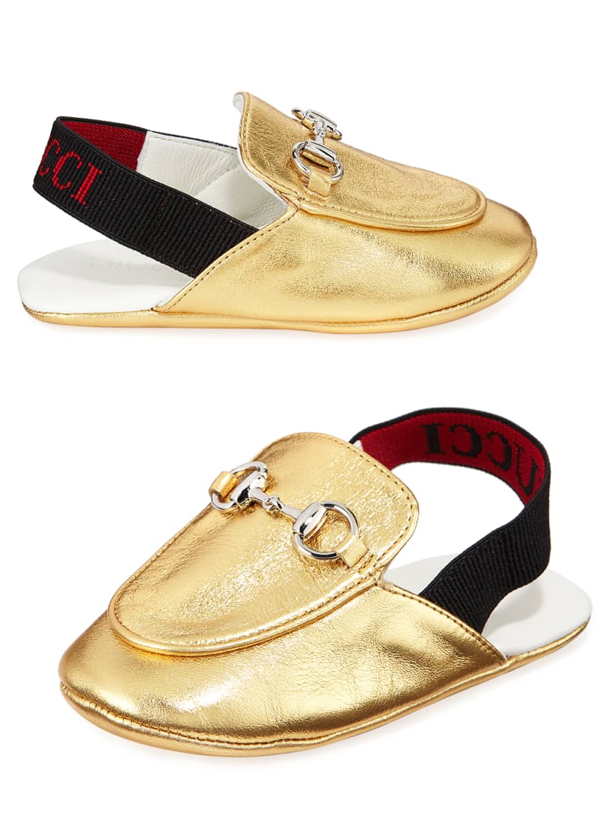 gold gucci baby shoes
