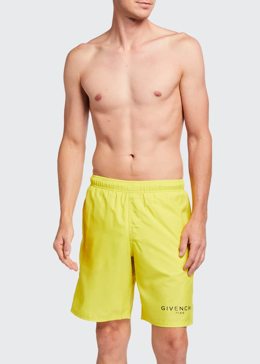 yellow moncler swim shorts