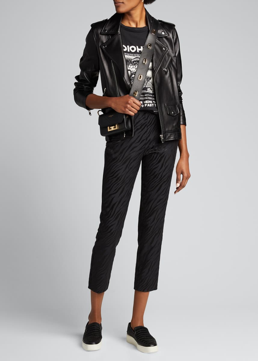zebra denim pants