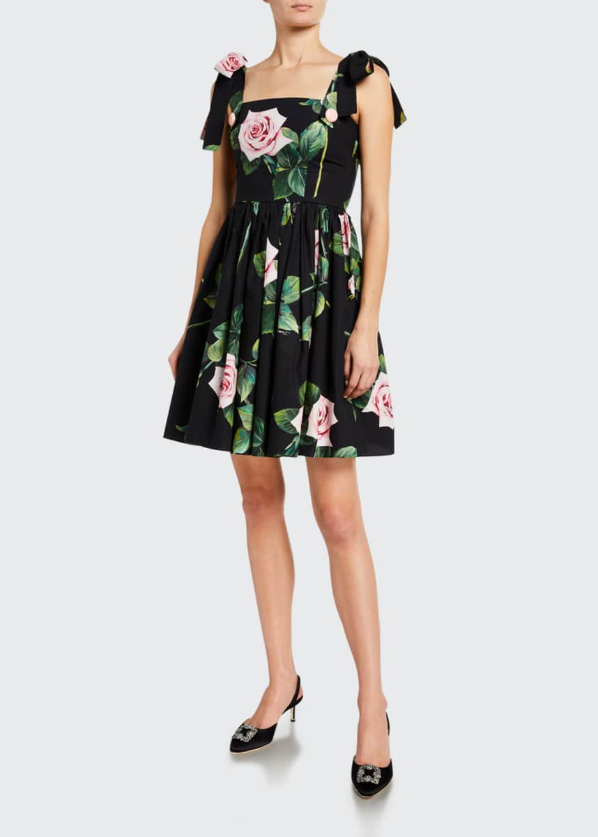 dolce and gabbana black floral dress