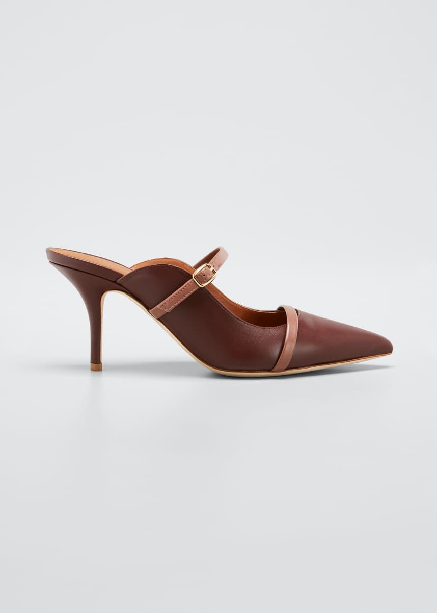 pointed toe leather mules