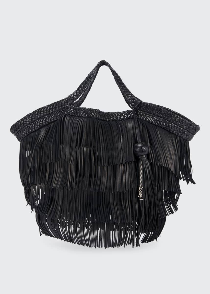 Fashion Fringe Tassel Fanny Pack Velvet Belt Crossbody Shoulder Bag Travel Purse for Women Black
