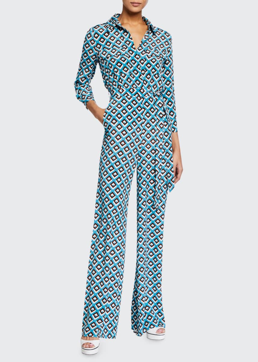 dvf blue jumpsuit