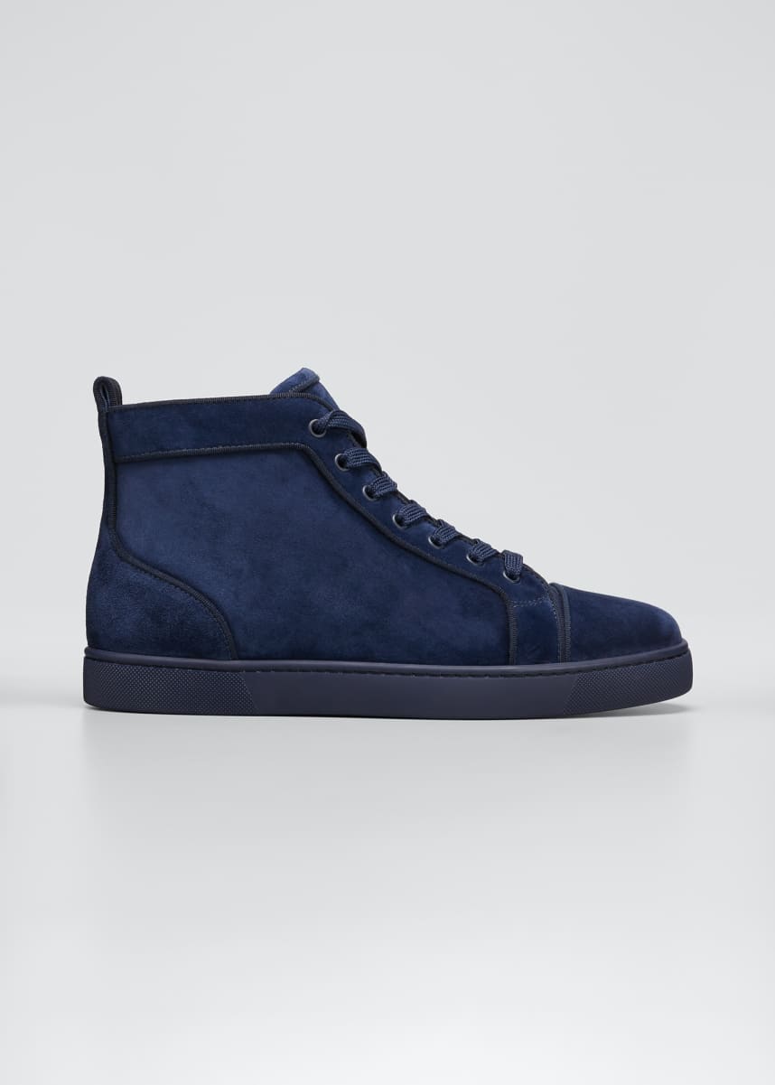 blue suede louboutin mens