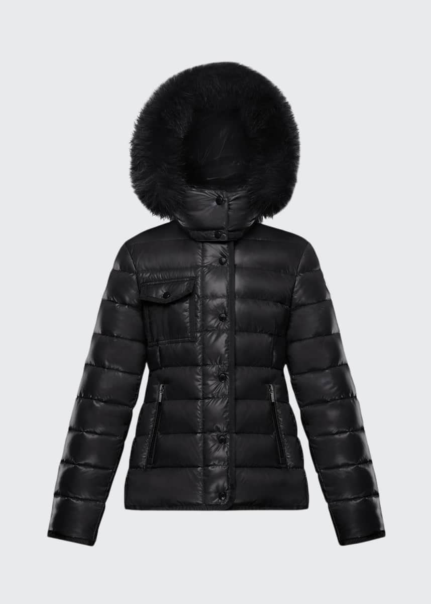 girls puffer jacket with fur