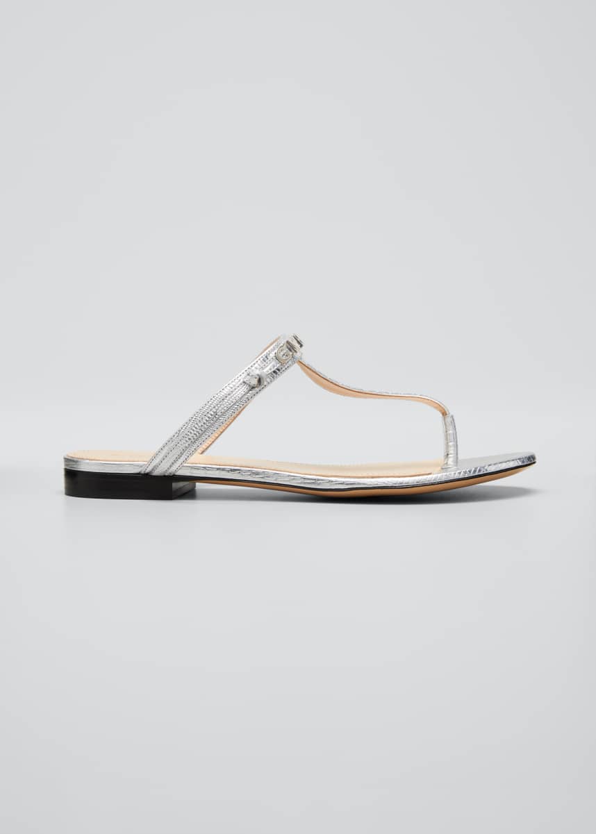 givenchy elba leather flat thong sandals